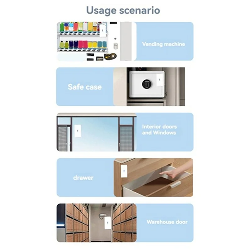【ABUP】10 Piece Set 433Mhz Wireless Vibration Glass Break Detector, Adjustable Sensitivity Alarm System Compatible