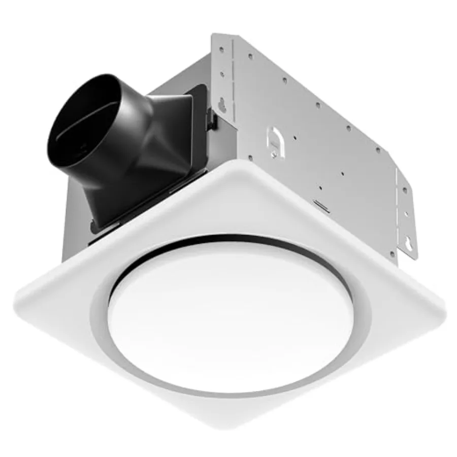 

Вытяжной вентилятор для ванной комнаты с подсветкой, сертифицированный UL, 120 CFM, 1.2 Sones, 11.8 дюймов, с регулируемой LED-подсветкой 2700K 4000K 6500K Q