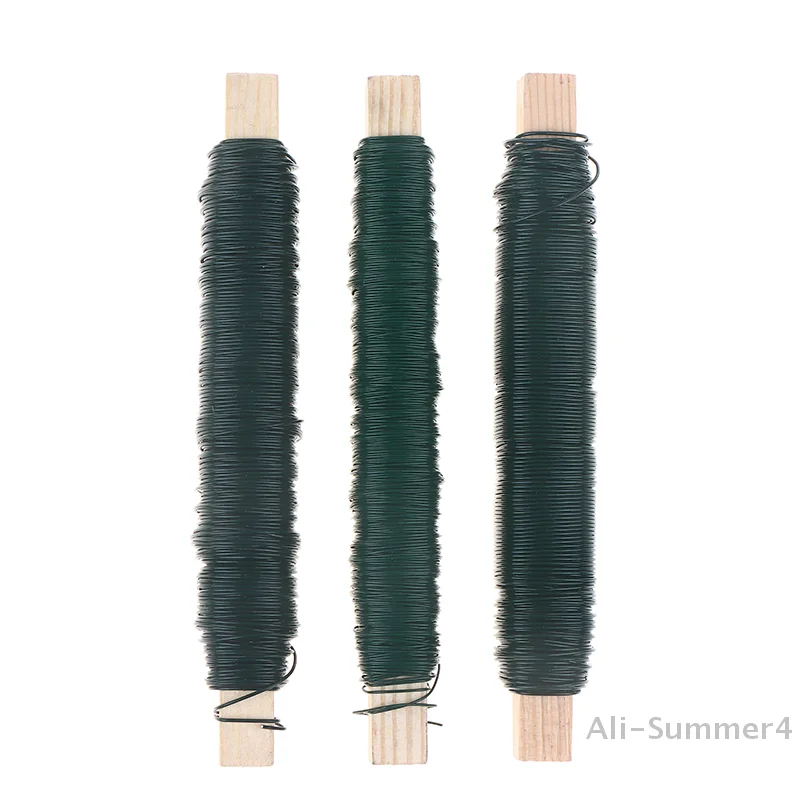 0.5/0.65/0.7mm Green Metal Tying Wire, Rust-Resistant Floral Wire For Wrapping Around ,Suitable For Crafts, Christmas Decoration