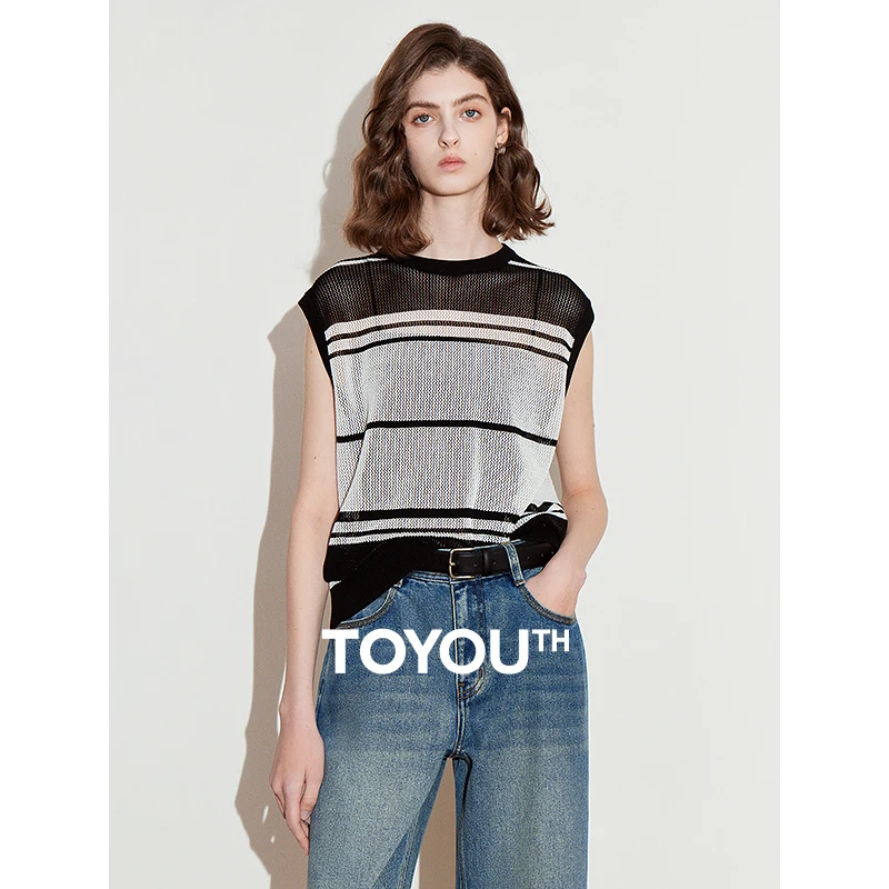 TOYOUTH  Women Knitwear 2025 Spring New Tops 8513052