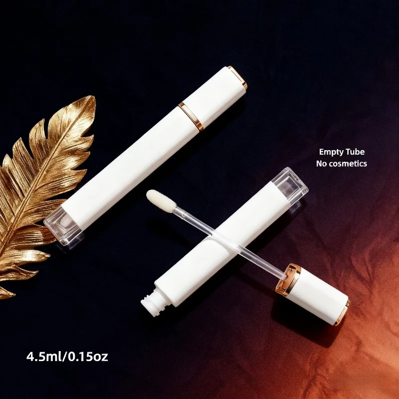 10개입 4.5ml 사각형 무광 흰색 뚜껑 빨간색 튜브 아이라이너 성장액 병 컨실러 빈 튜브 재고 있음