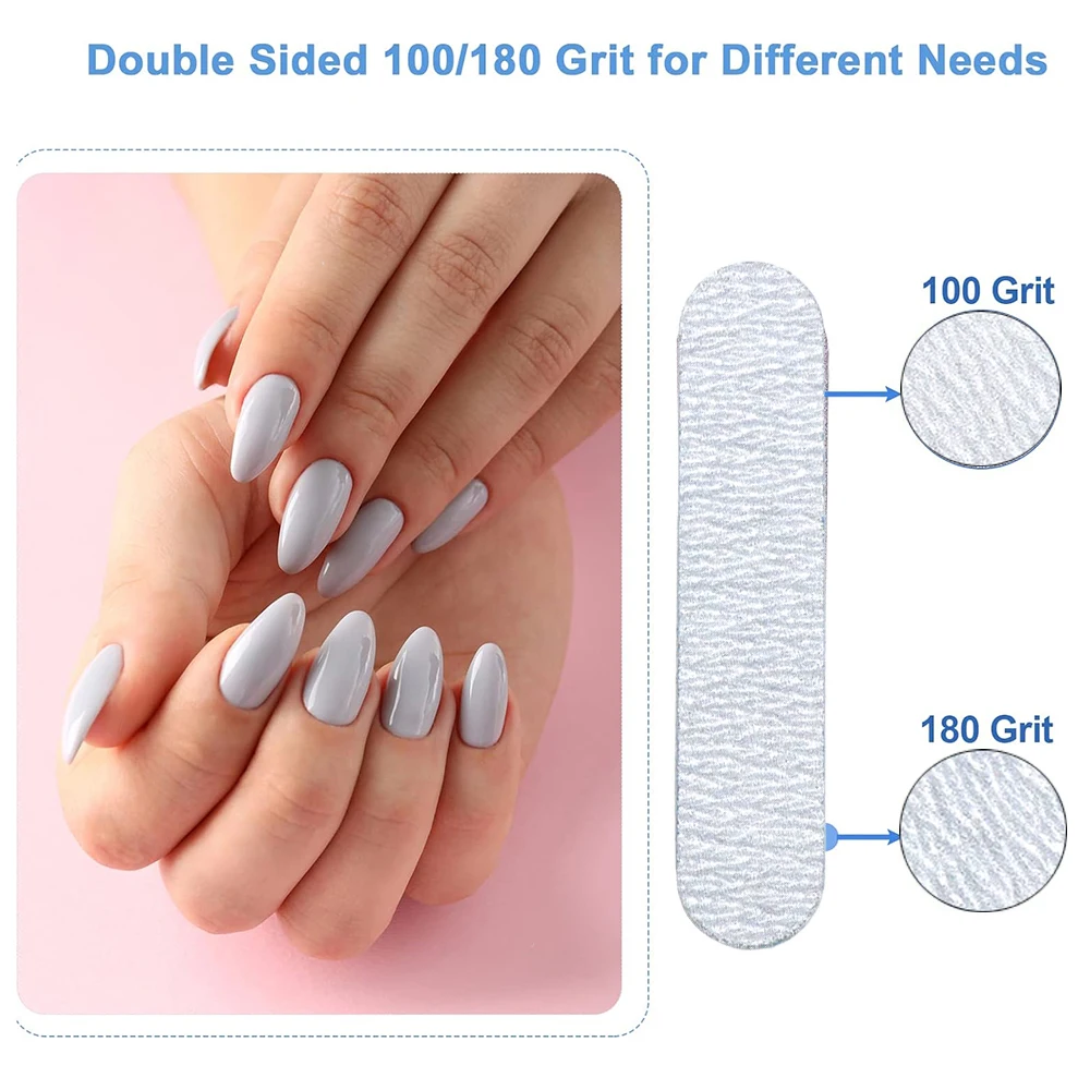 100 pièces Mini limes à ongles pour manucure 3.54 pouces de longueur droite ponçage fichier tampon ongles styliste fournitures ongles accessoires outils