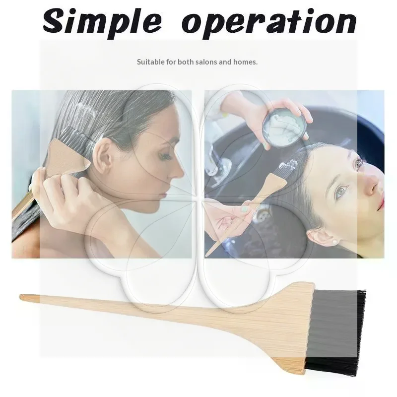 Bamboo Hair Tinting Brush Sharp Point Tail Design Wide Flat Brush Lightweight Hair Coloring Tool for Salon Home DIY Hairdressin