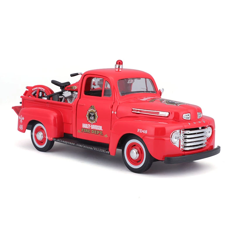 Maisto 1:24 Harley Davidson 1936 EL Knucklehead 1948 Ford F-1 Pickup die-cast precision Alloy car model classics collection gift