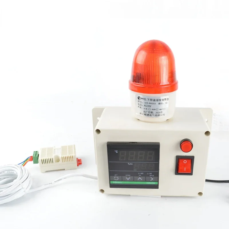 industry digital display led light temperature humidity visual and audible siren horn alarm system