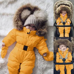 Winter Jumpsuit Jacket Baby Coat Warm Infant Snowsuit Romper Hooded Outerwear Girls Coat&jacket Kid Ski Bib Snow Pants Kids