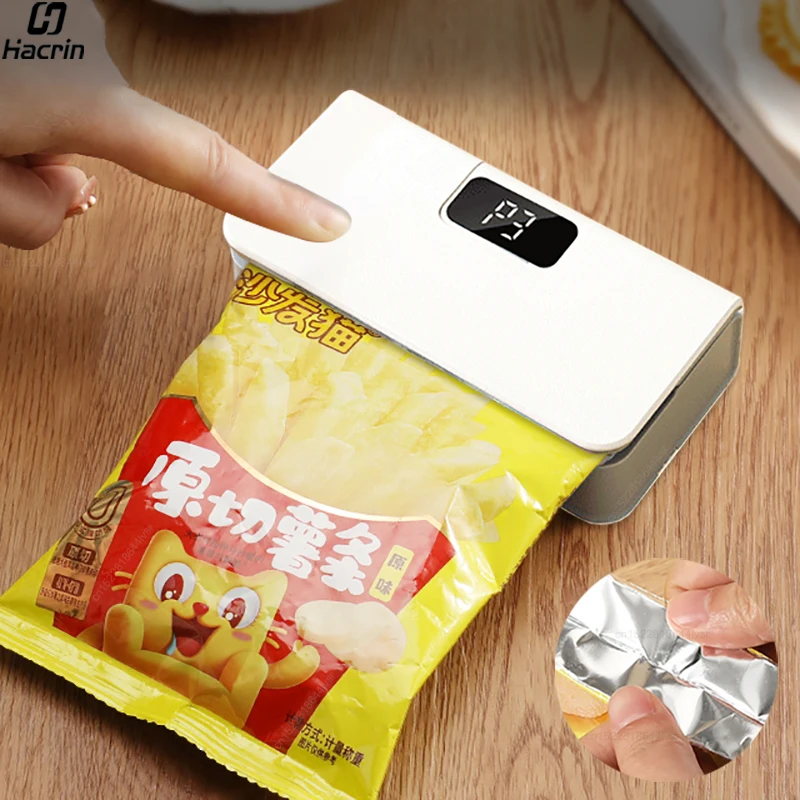 Plastic Bags Sealer Mini Sealing Machine Rechargeable Mini Heat Bag Sealer Food Packaging Sealing Machine Portable Bags Sealer