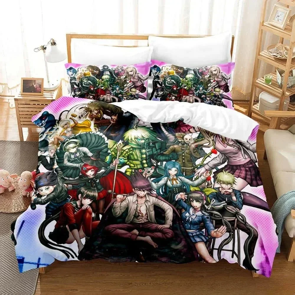 3D Danganronpa V3 Y2k Girls comforter Printed Bed Set Duvet Cover Pillowcase Bedding Set Linen Sheet Quilt Cover Queen King Size - view 5