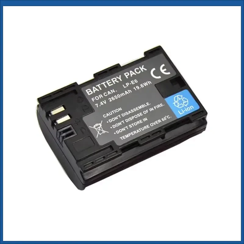 Upgrade 7.4V 2650mAh LP-E6 LP-E6N Battery for Canon EOS 6D 7D 5D Mark II III IV 60D 60Da 70D 80D 5DS R XC10 + Dual USB