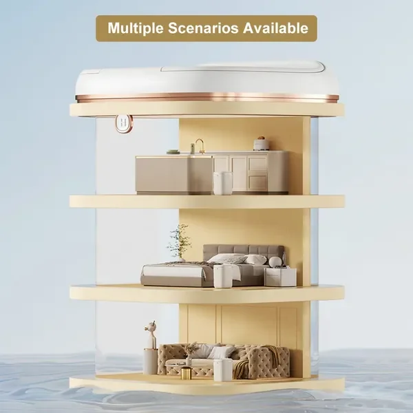 Automatic TouchlMotion Sensor Trash Can White Smart Garbage Can for Bathroom Kitchen