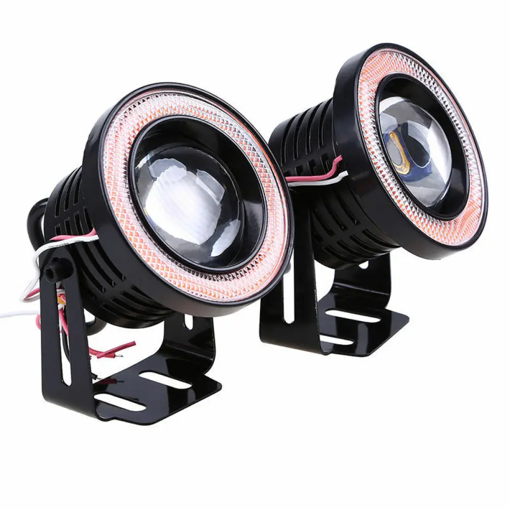 2pcs 12V 30W High Power Car COB LED Angle Eyes Fog Lights LED Lamps 64mm/76mm 3200LM Universal COB LED Driving Lights Waterproof