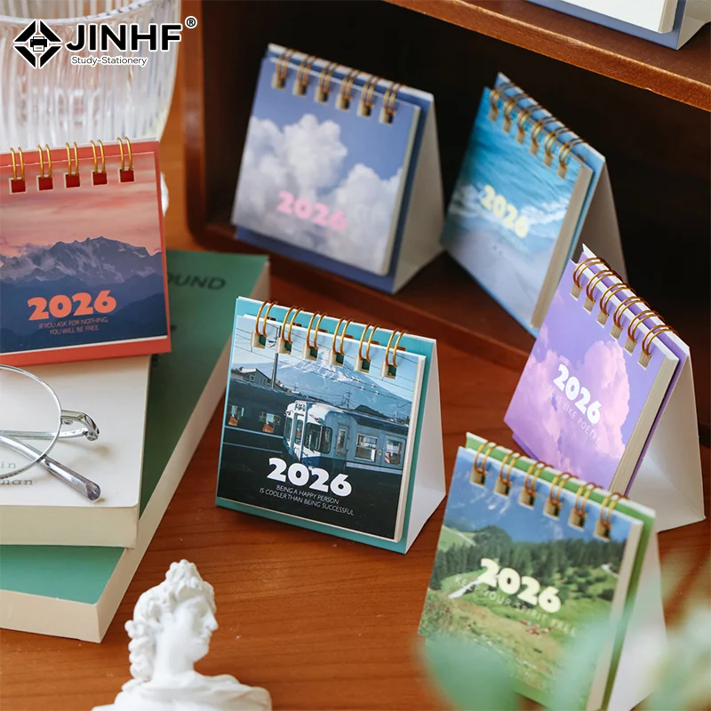 ✍ 2026 المشهد مكتب صغير التقويم الإبداعية لفائف التقويم مخطط سطح المكتب زخرفة الديكور مكتب القرطاسية #5