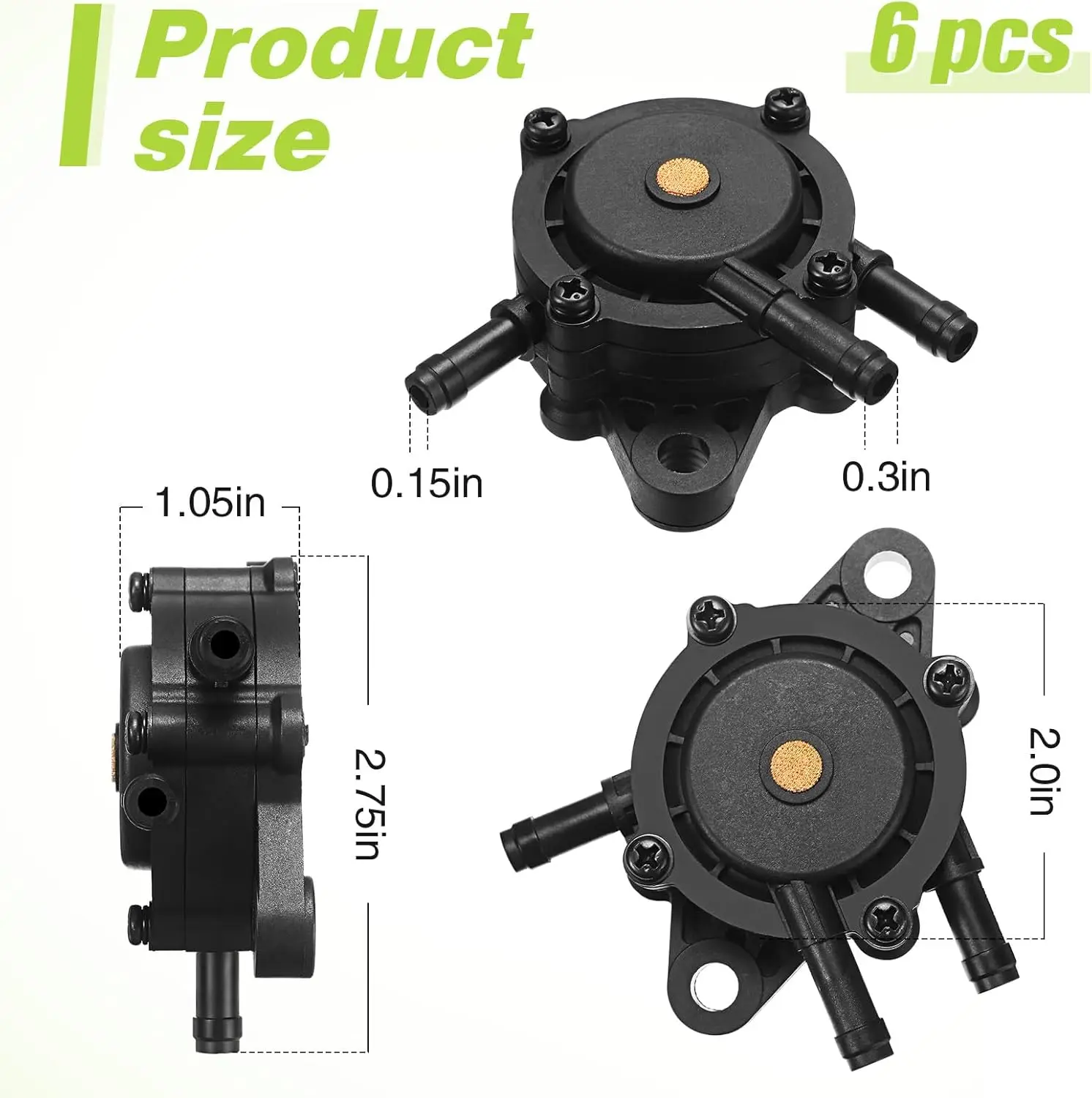6 Pcs Fuel Pump Lawn Mower Compatible with 491922 691034 692313 808492 808656 808281 Fuel Pump for Outdoor Garden Lawn