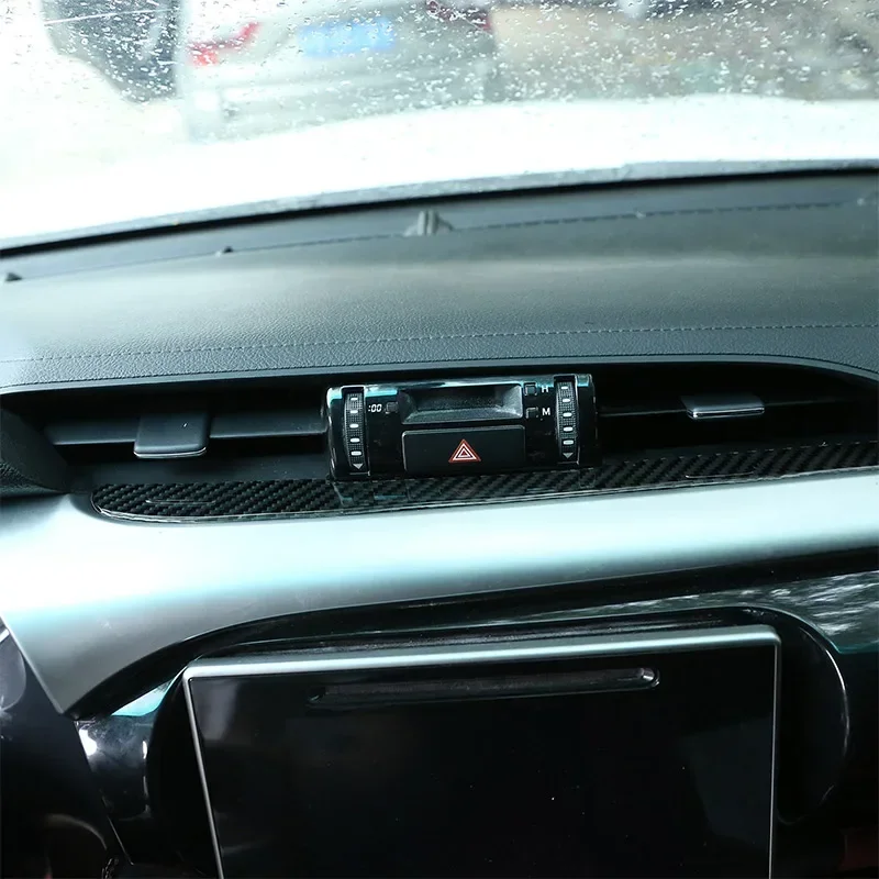 Carbon Fiber Center Control Dashboard Panel Sticker Gear Window Lift Decorative Trim Accessories For Toyota Hilux Revo 2015-2022 - view 6