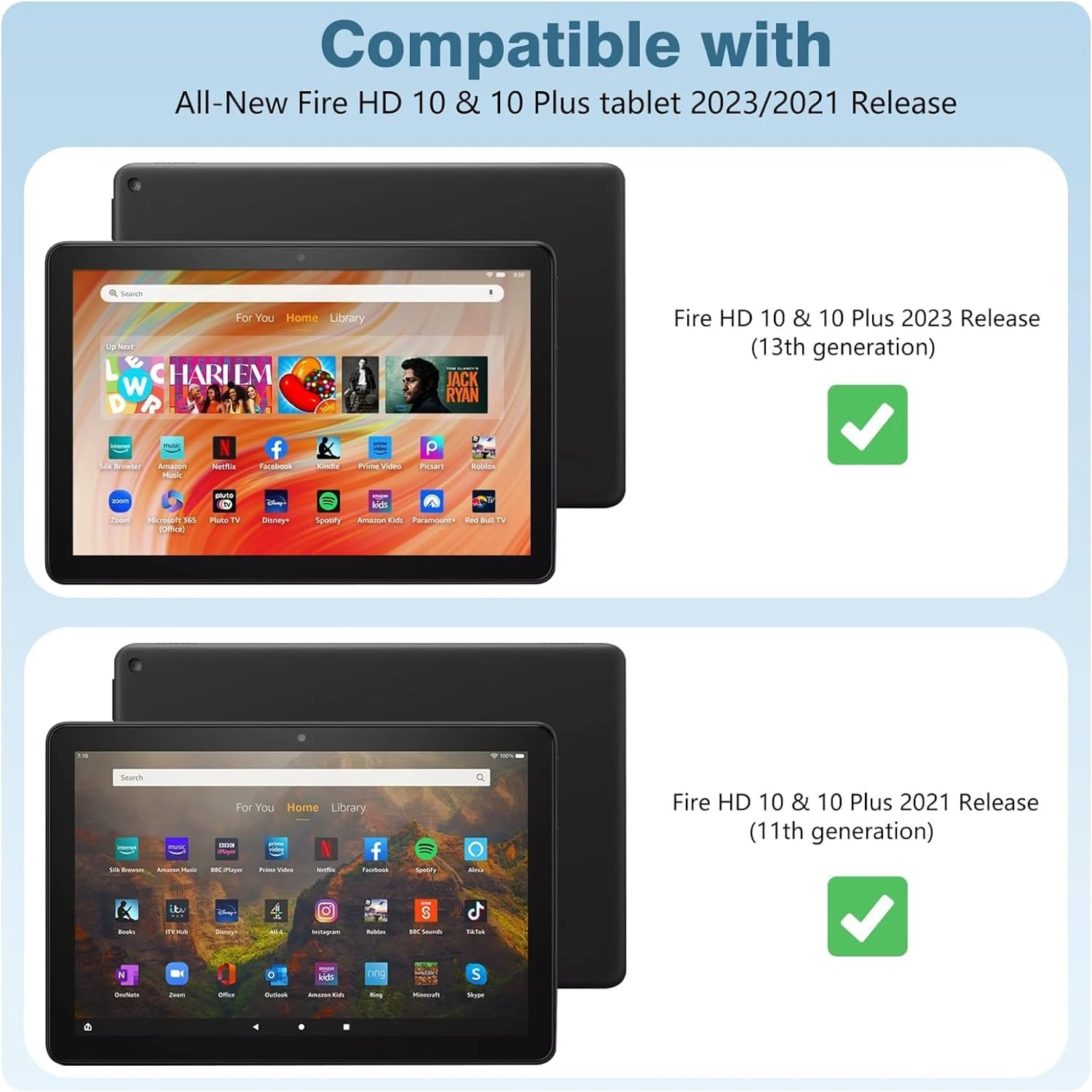 Screen Protector for Amazon Fire HD 10 (2023 Released) 10.1 Inch HD Clear 9H Anti-fall / Anti-scratch Tempered Glass Film