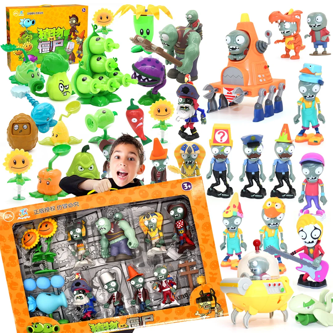 PLANTS VS ZOMBIES 2 Toys Full Set New Role Pea Shoote Alliance Bullet Ejection Attack Walking Dead Children's Gifts Delivery Bag