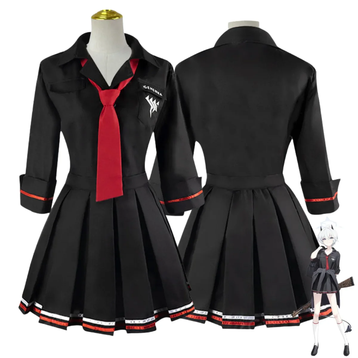 

Anime Game Blue Archive Ichiomi Erika Cosplay Costume Japanese Black JK School Uniforms Skirt Woman Sexy Lovely Sailor Suit