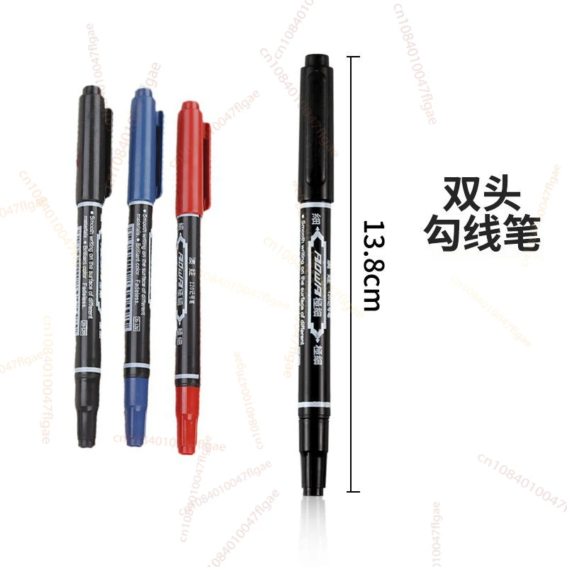 

Dual-Tip Marking Pen with Water-Based Ink in Red, Blue, and Black for Art and Drawing Outlines