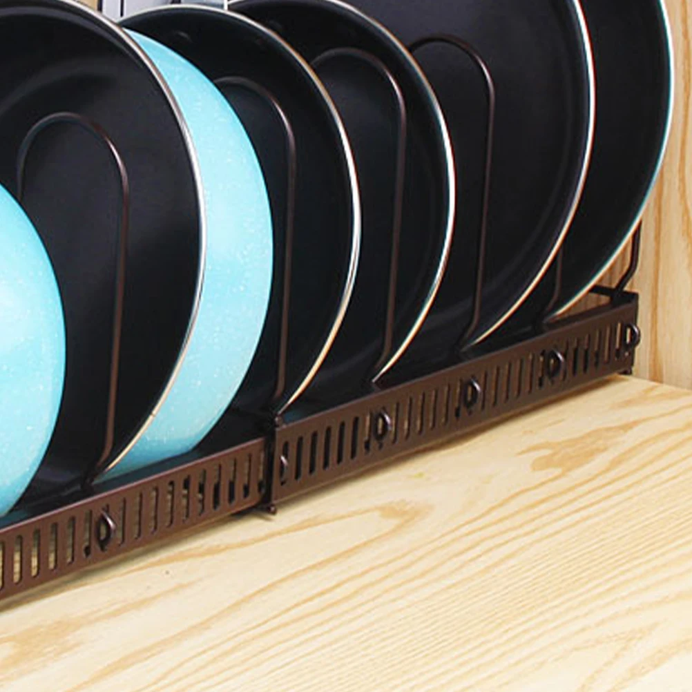

Expandable Pot Organizer Kitchen Shelf Storage Rack Cookware Bakeware Pan Lid Suitable All Sized Kitchens Tidy Space Saving