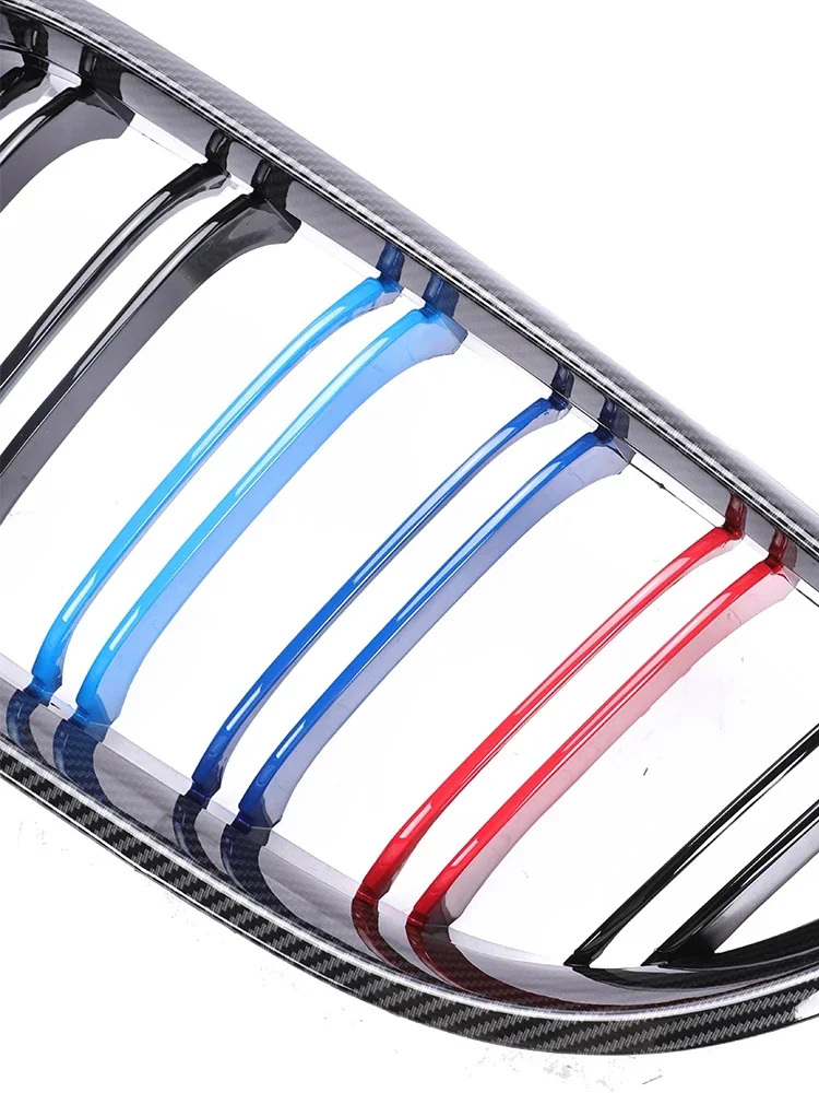 Gril Bawah Model M6 untuk BMW Seri 6 F12 F13 F06 2011-2017, Jaring Hitam Krom dengan Strip Warna M, Cover Racing Facelift
