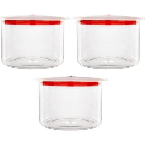 Mama Camilla Pcs Set Set Silicone Jar With Lid Spice Borosilicate Vacuum Cover Pyrex Linda 6283 Red