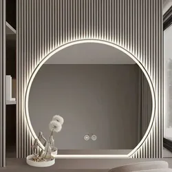 Half Circle Intelligent Dressing Table Bathroom Mmirror Wall Mounted Cloakroom LED Illuminated Makeup Mirrors Home Decoration