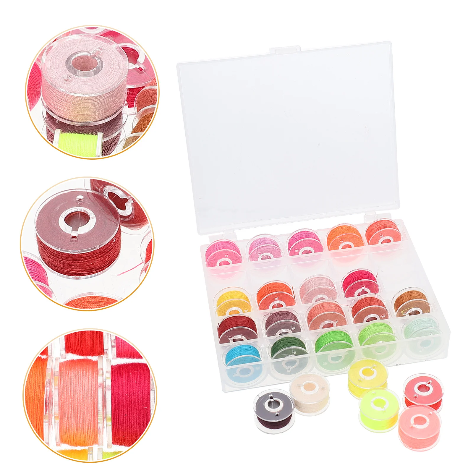 

1Set Bobbin Thread Set Portable Case Durable Sewing Machine Thread DIY Quilting Clothing Repair Smooth Flexible Sewing Supplies