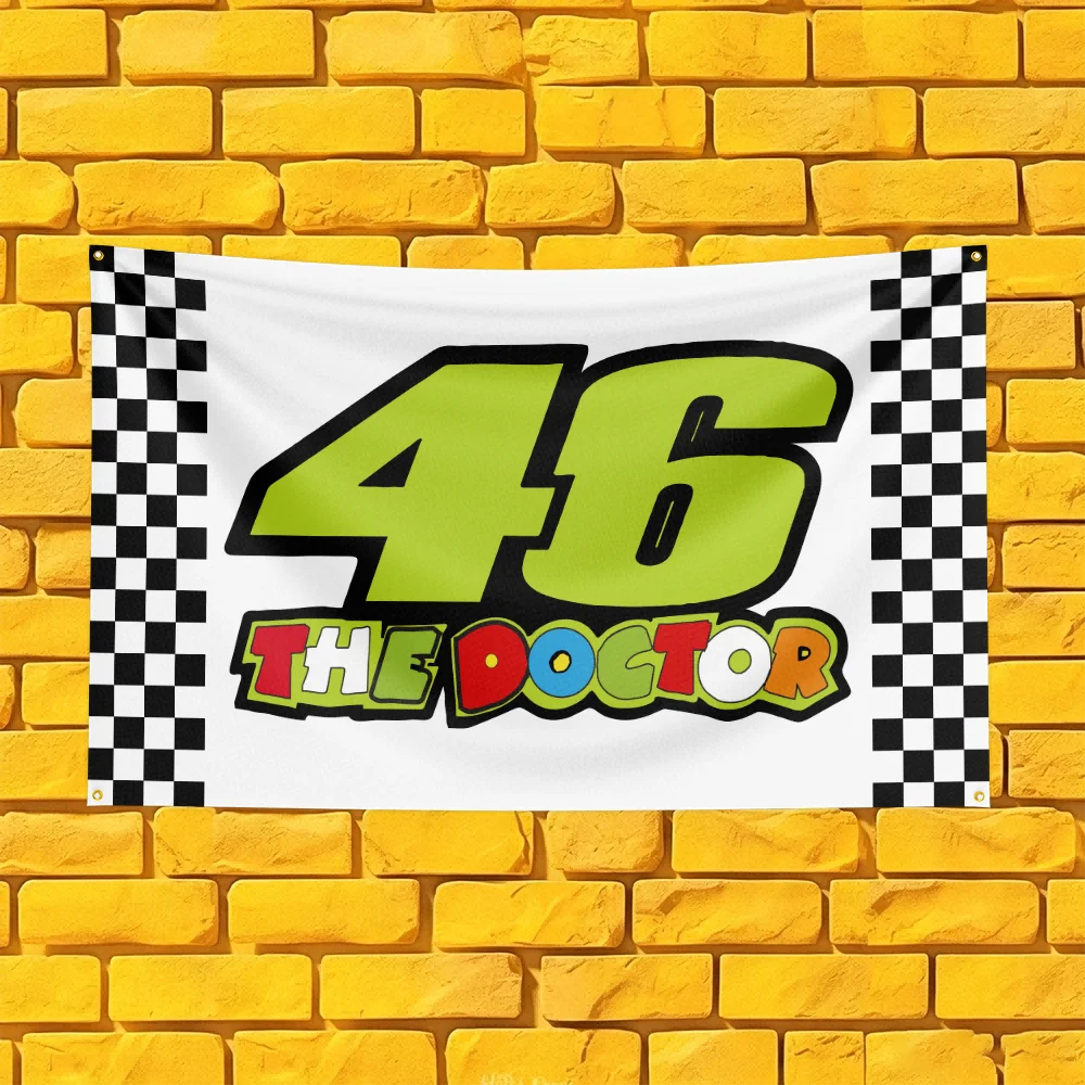 46 The Doctor Racing Replica Motorcycle Flag 3x5 FT Polyester Banner For Garage Man Cave Wall Decor Biker Gift