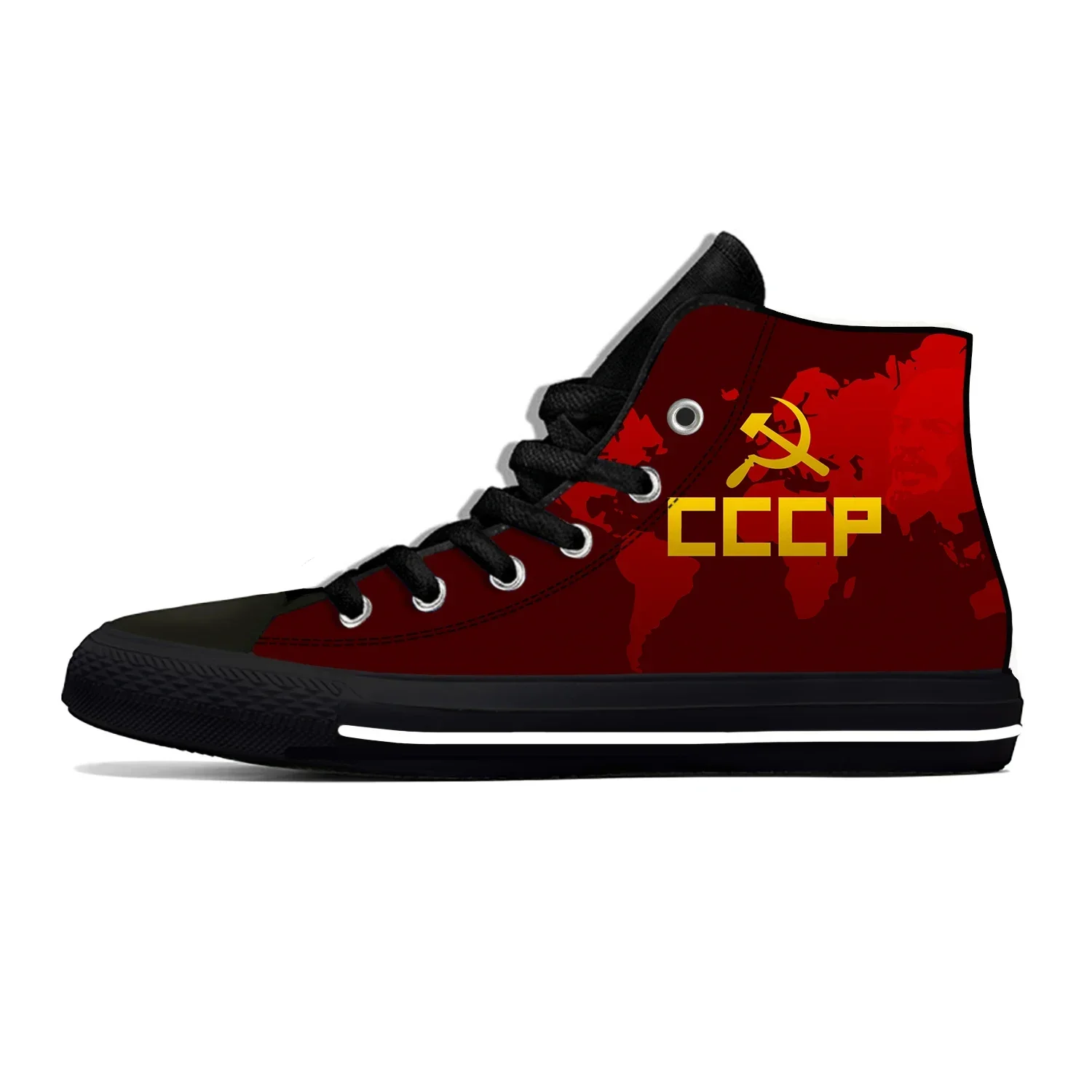 CCCP Russian Russia USSR Soviet Union Cool Funny Casual Cloth Shoes High Top Lightweight Breathable 3D Print Men Women Sneakers