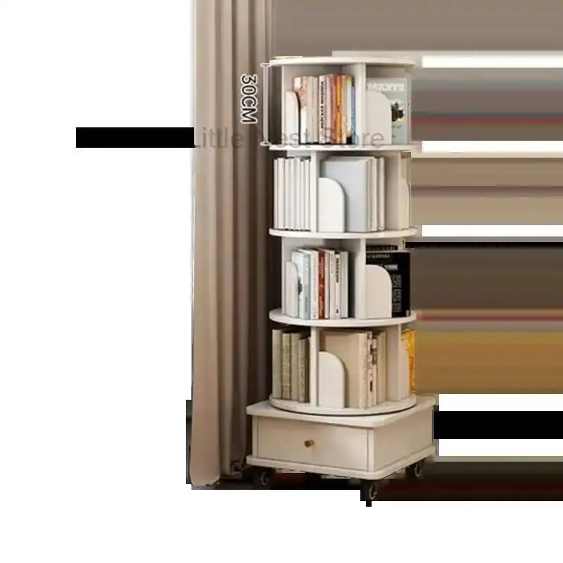 خزانة كتب دوارة على الحائط بعجلات باب متنقل خزانة كتب دوارة فنية من الخيزران Meuble Rangement Chambre أثاث Etudiant #5