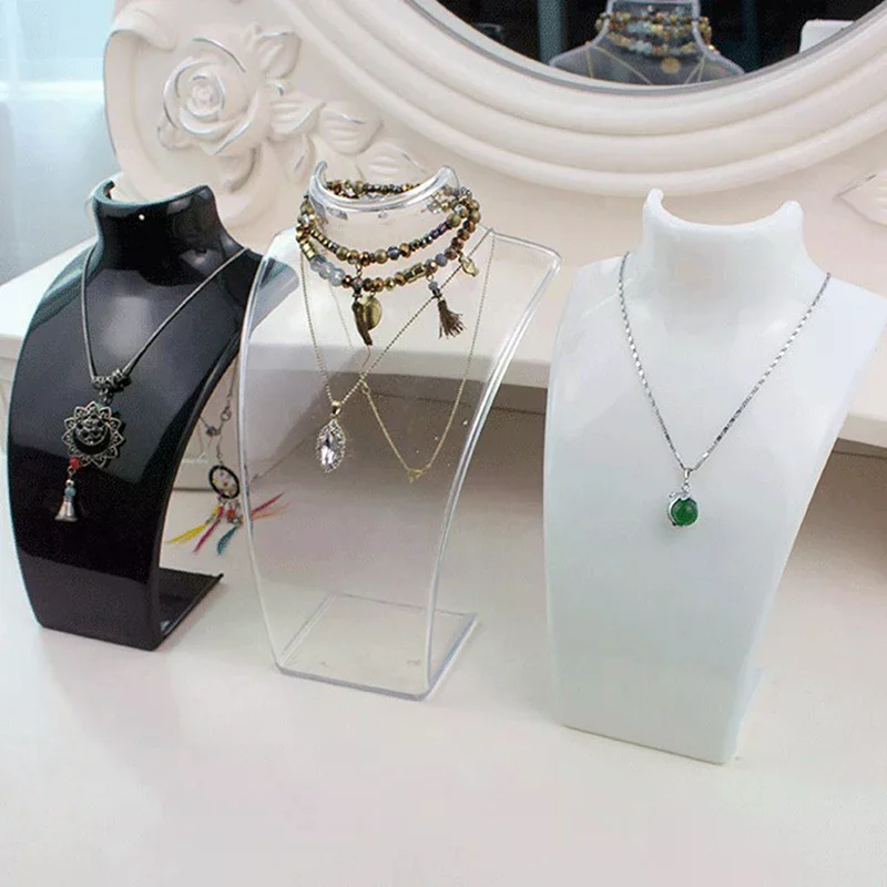 

Mannequin Bust Jewelry Display Rack Necklace Holder Earring Stand Chain Organizer for Fashion Accessories