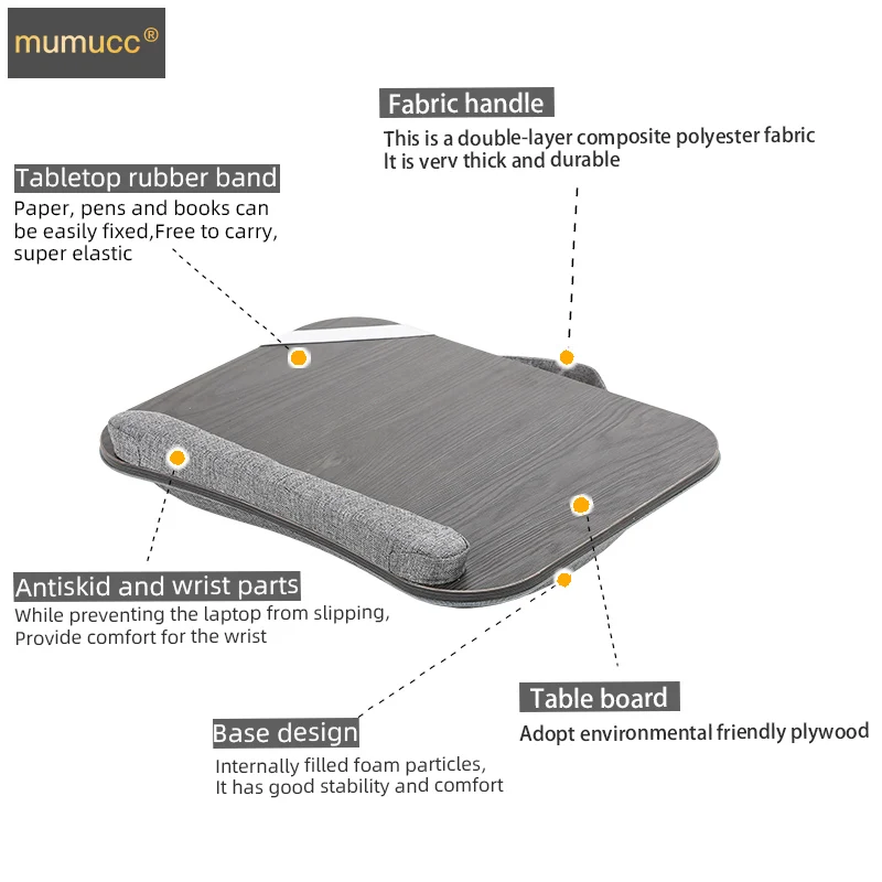 MUMUCC Laptop Desk Computer Notebook Desk Bed Knee Table Multifunctional Pillow Cushion Soft Ergonomic Stand Office Homework