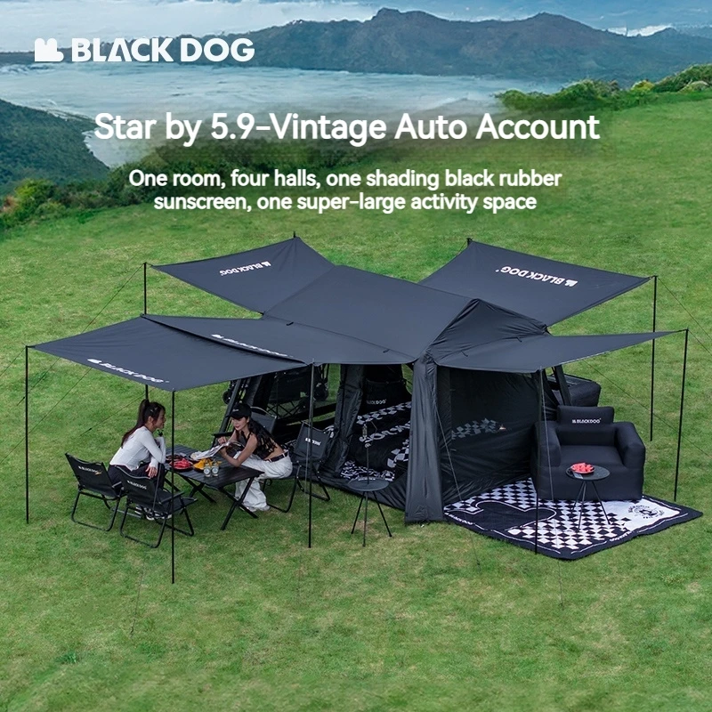 Naturehike BLACKDOG Camping Automatic Tent Outdoor Black Glue Quick-opening Tent Full Set Sun Protection Cabin UPF50+ Sunshade