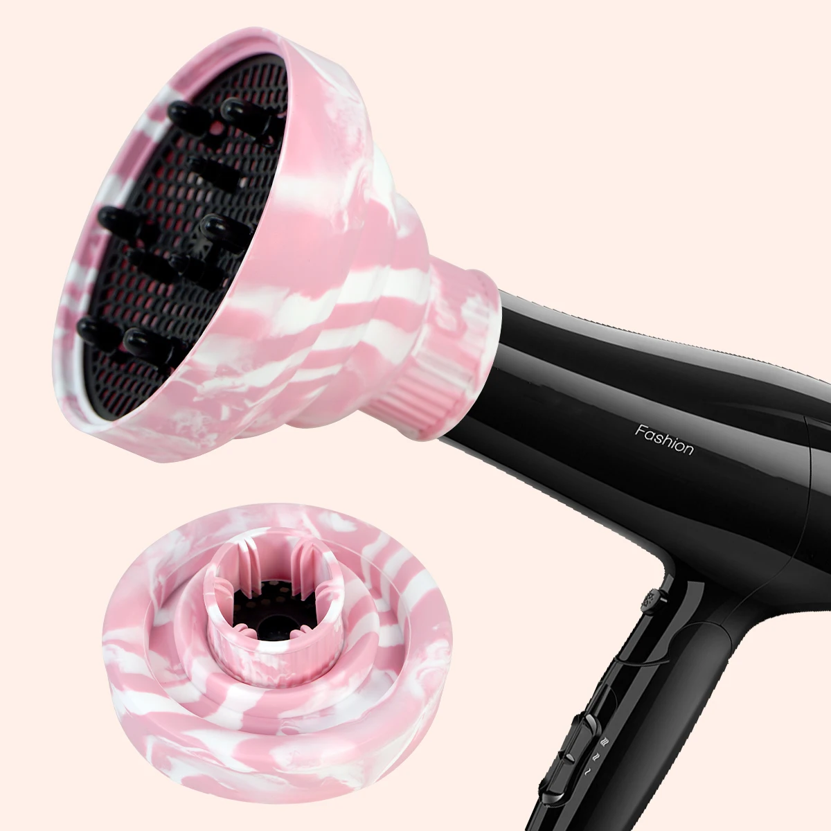 

Foldable Silicone Hair Dryer Diffuser - Portable Collapsible Design, Universal Fit for Blow Dryers