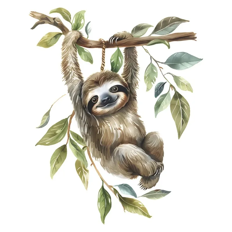 1PCS Cartoon Sloth Climbing Tree Children's Room Kindergarten Wall Beautification Wall Sticker PVC Material
