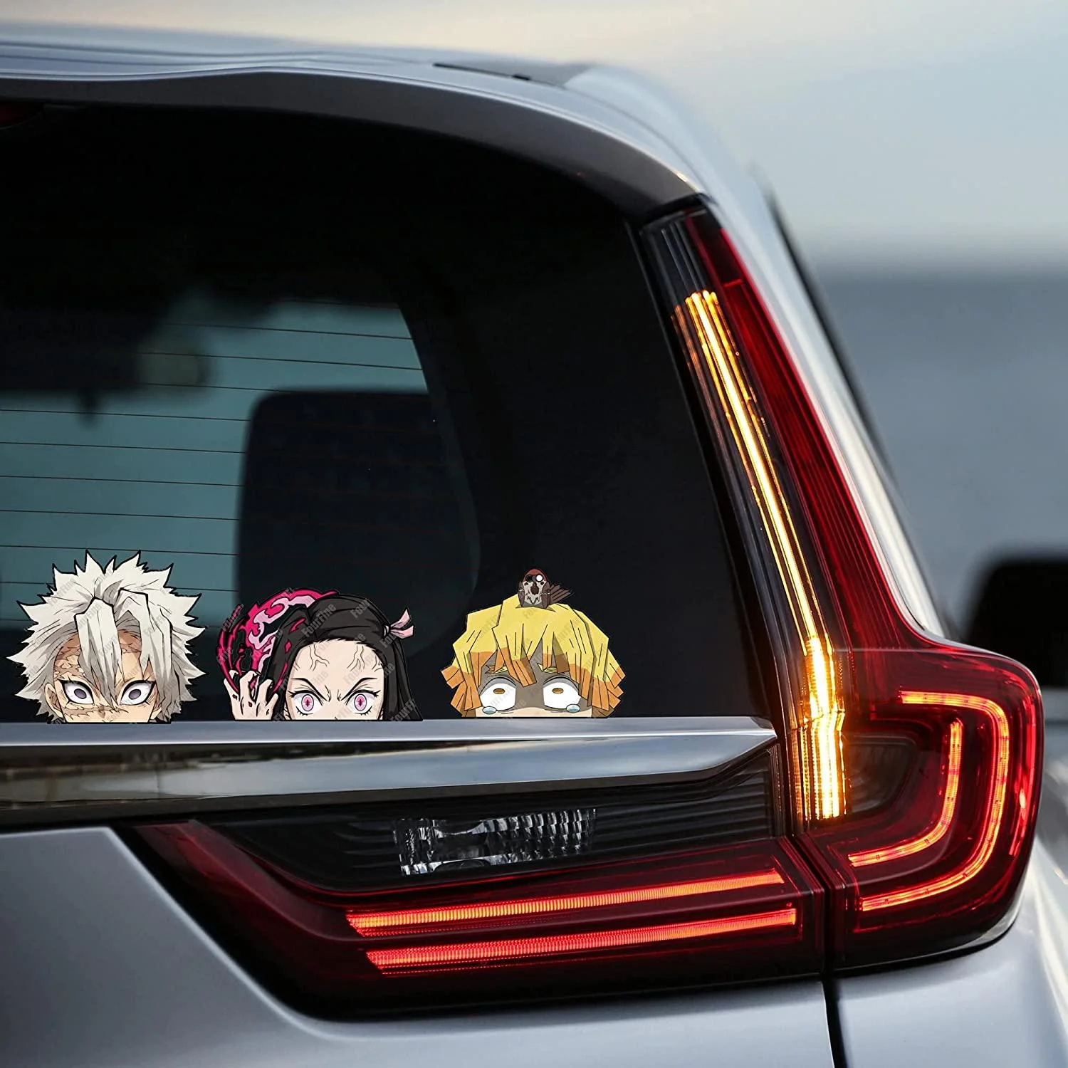 For 9 PCS Anime Car Stickers Slayer Demon Rengoku Automotive Uzui Shinobu Decals Funny Sanemi Nezuko Bumper Sticker