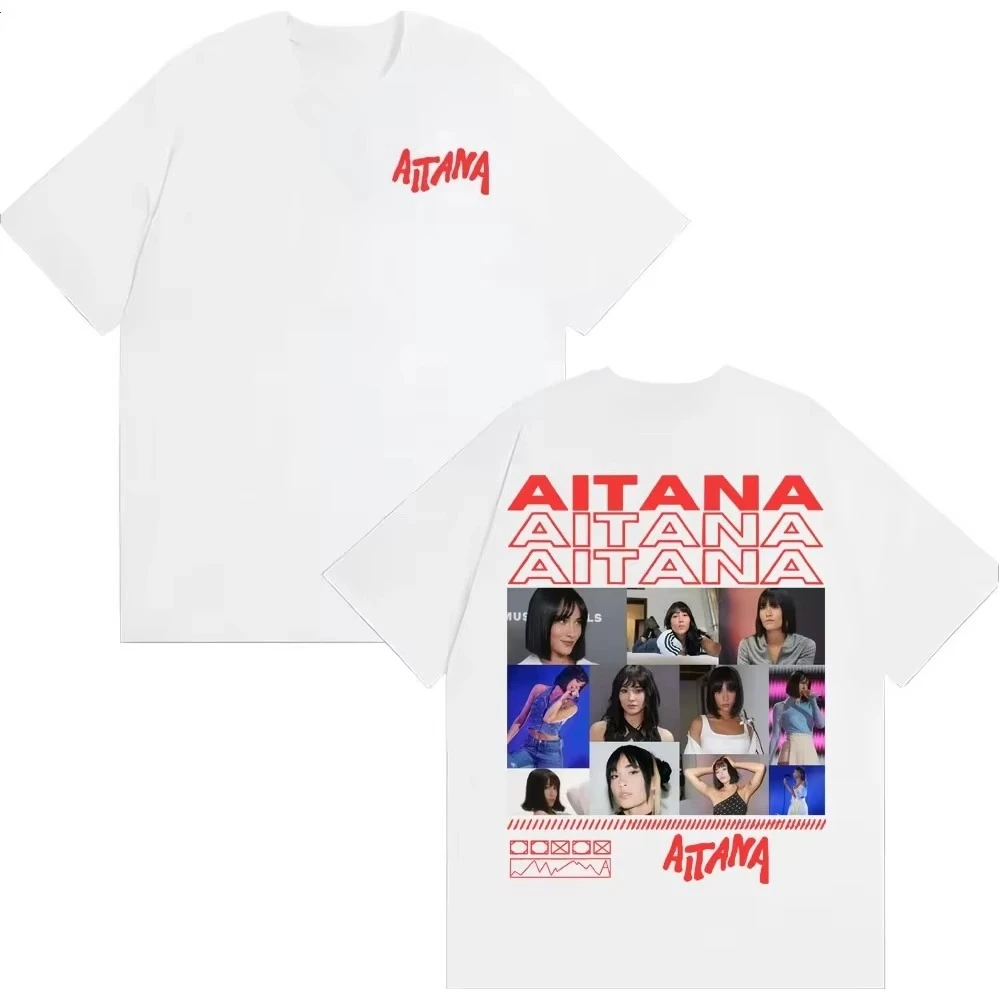Singer Aitana Album Tour  Merch T Shirt Fashion Aesthetic Short Sleeve Top Men Women pure Cotton Casual T-shirts Streetwear