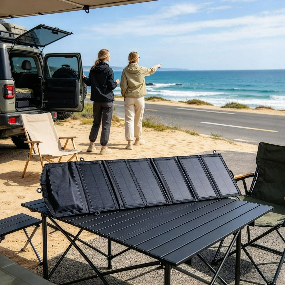 25W Dual USB Foldable Solar Panel Charger Portable Waterproof Solar Power Bank for Outdoor Camping Hiking Fishing Climbing