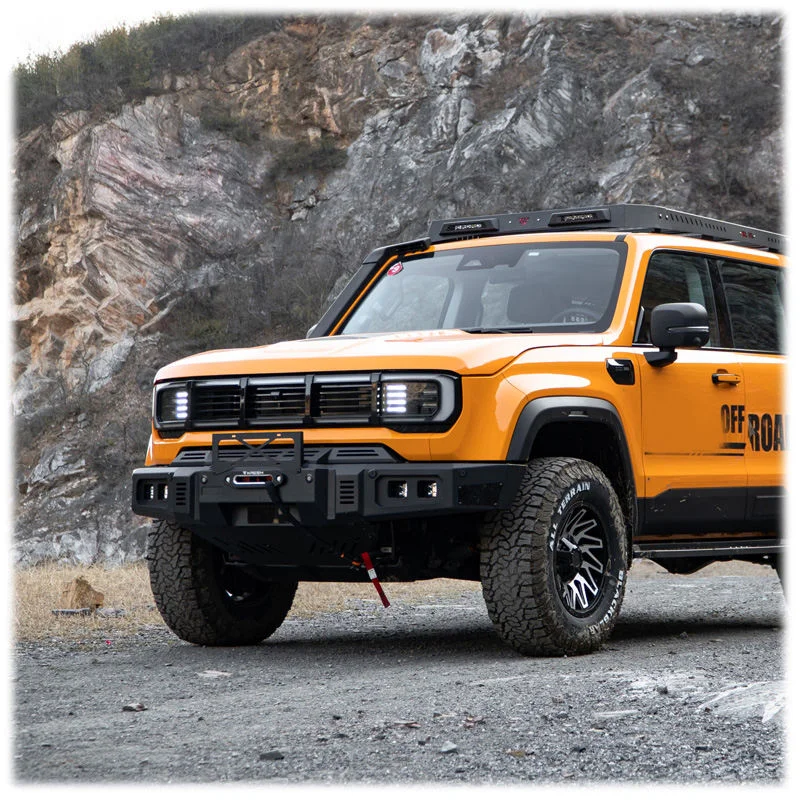 اكسسوارات السيارات المصد الأمامي الحرس غطاء شريط الثور 4WD تعديل ل BAIC BJ40PRO 2024-2027 ل BJ40 الصلب الثور بار
