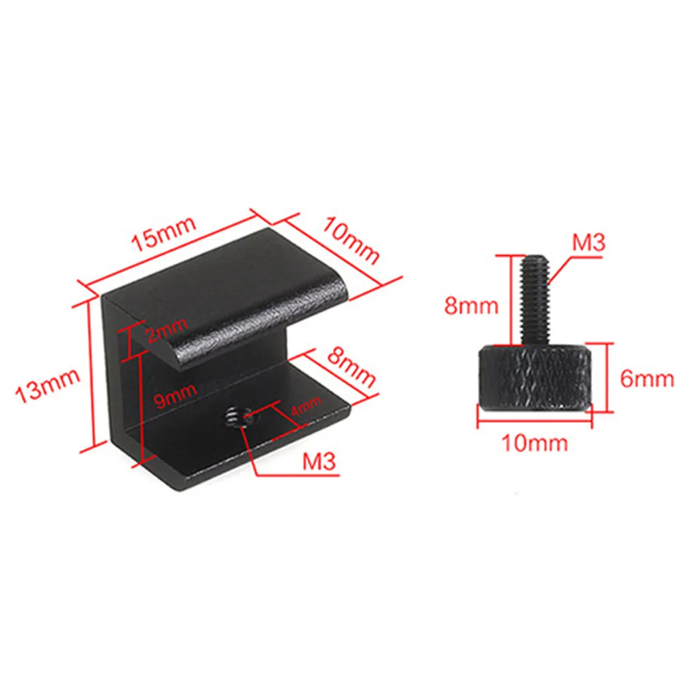 4 Stück Aluminium verstellbarer Bettclip 3 Heizbett klemme für Bau plattform 3d-Drucker Hotbed Build Plattform halter