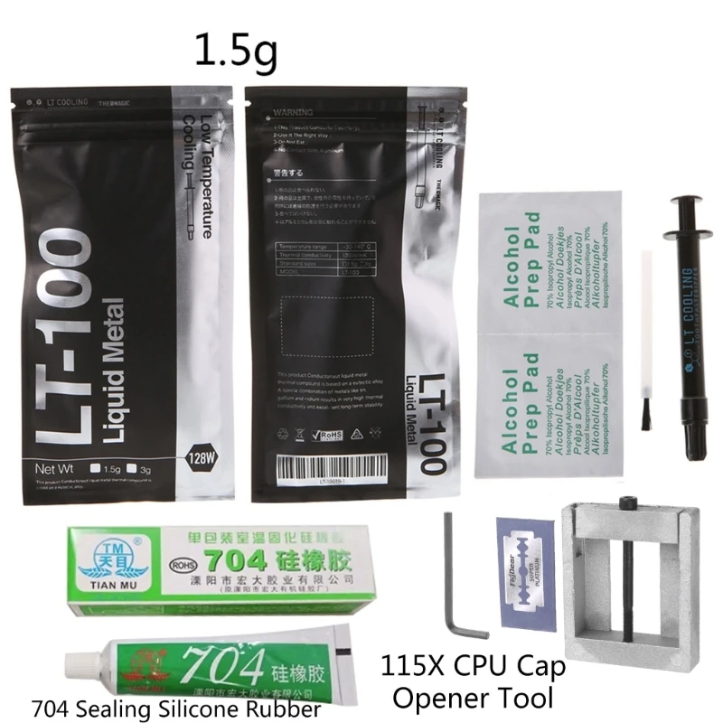 LT-100 Liquid Metal Thermal Conductive Paste Grease for CPU GPU Cooling Liquid 594A