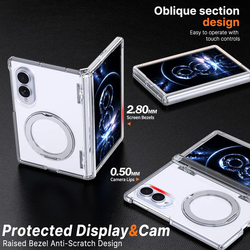 Dla Samsung Galaxy Z Fold 7 zFold 8 Wide 8 Ultra Cienkie Etui Magnetyczne Składane 360° °   Obrotowa osłona zawiasu stojaka pierścieniowego — zdjęcie produktu 3