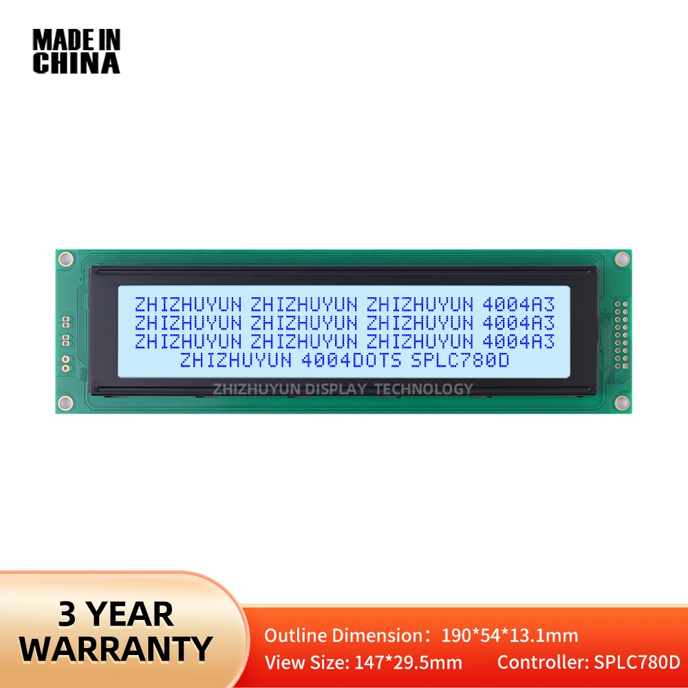 Source Factory 4004A3 LCD Module Lcd Screen Module Grey Film Blue Font 40X4 Character Dot Matrix Screen 190X54Mm