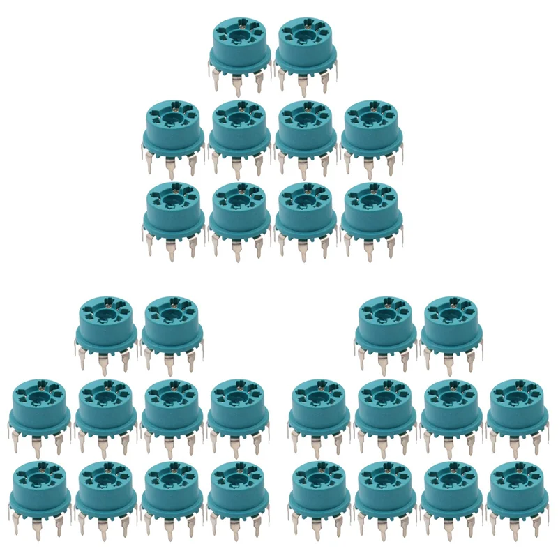 CABE-7Pin Plastic Vacuum Tube Socket Valve Base For B&W 6J1 6Z4 6X4 12AE6 6AT6 6BK6 12AV6 6AQ6 6J5 Hifi Audio AMP 30Pcs Blue