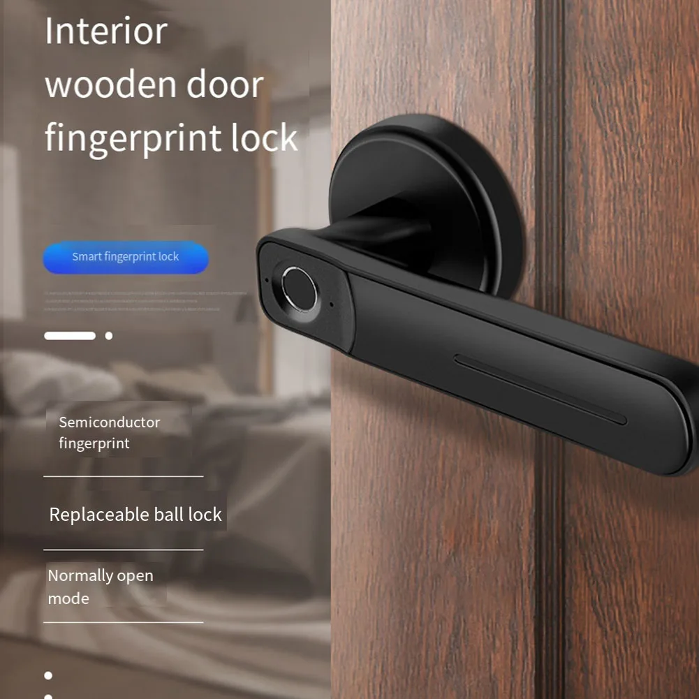 

USB Rechargeable Fingerprint Door Lock Indoor Electronic Security Solution with Silent Operation and Easy Key Access