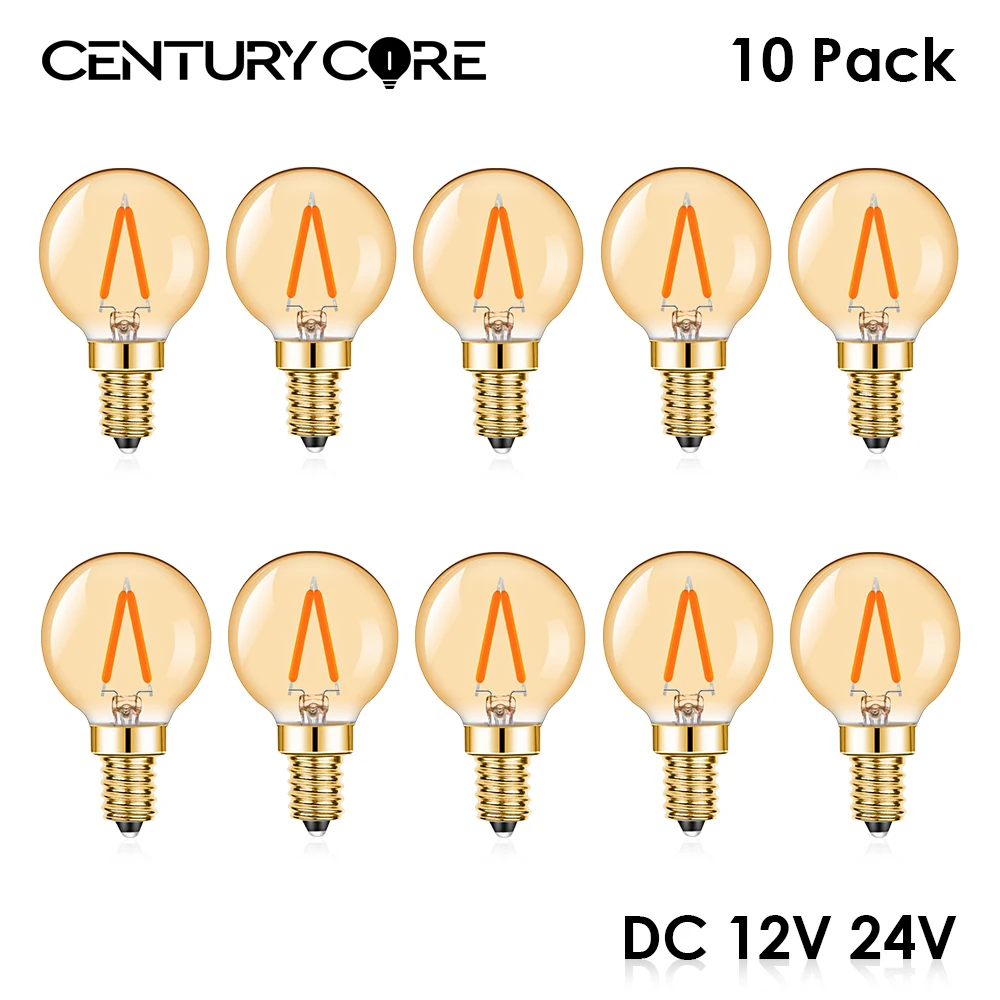 LED電球G40,e14,1w,フィラメントランプ,12v,24v,ウォームホワイト,ペンダントシャンデリア,交換可能な屋内天井電球,家の装飾