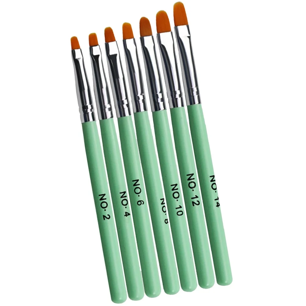 

1 Set Wooden Handle Nail Art Brush Kit Green For Diy Manicure Fine Detail Painting Drawing Lines Flowers Patterns Nail Dotting