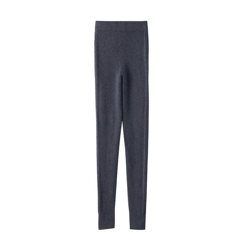 2026 Winter Soft 100% Cashmere Knit Leggings for Women Warm Stretchy Slim Fit Base Layer Pants Ladies Skin-Friendly