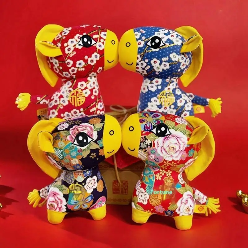 

Chinese Zodiac Horse Plush Toy with Floral Print; Authentic Year of the Horse Stuffed Animal Doll
