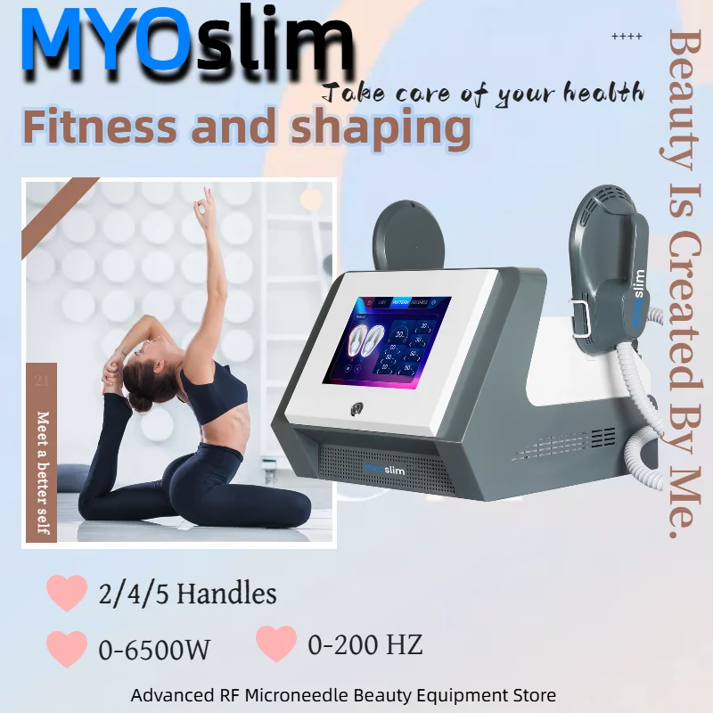 

Мощная радиочастотная машина MYOslim мощностью 6500 Вт HI-EMT EMS для скульптурирования тела для профессионального сжигания жира и похудения.